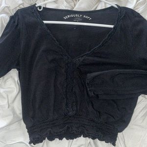 Size Small Aéropostale long-sleeve top - black